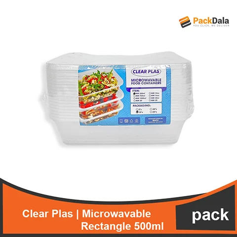 Picture of Clear Plas Microwavable Rect 500 MM500ml 10s x 30pack PACK