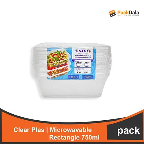 Picture of Clear Plas Microwavable Rect 750 MM750ml 10s x 30pack PACK
