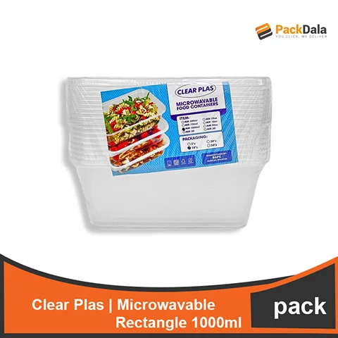 Picture of Clear Plas Microwavable Rect 1000 MM1000ml 10s x 30pack PACK