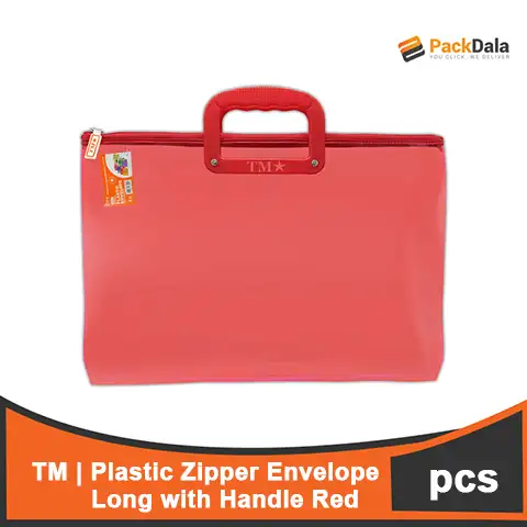 Picture of Zipper Plas Envelope Long Red 50pc percs nrp PCS