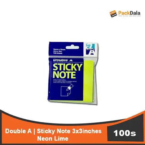 Picture of Double A Sticky Note Neon Lime 3x3inches nrp