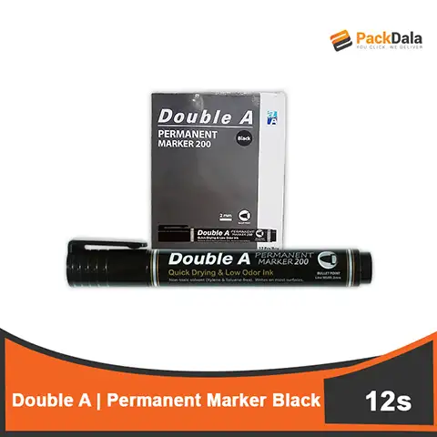 Picture of Double A Permanent Marker 200 Black Fine 2mm 12pcs per IB x 60doz per cs nrp DOZ
