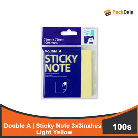 Picture of Double A Sticky Note Light Yellow 3x3inches 12pcsprbox x 18boxprcs nrp PCS