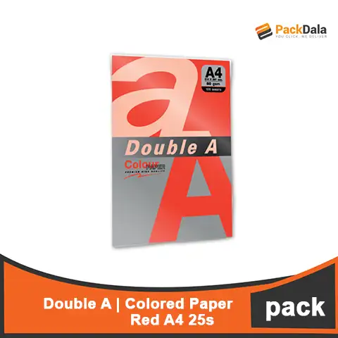 Picture of Double A Colored Paper A4 Red 25sheetsx100pckprcs nrp PACK