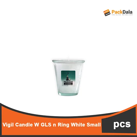 Picture of Vigil Candle W GLS n Ring White Small PCS
