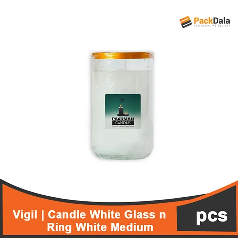 Picture of Vigil Candle W GLS n Ring White Medium PCS