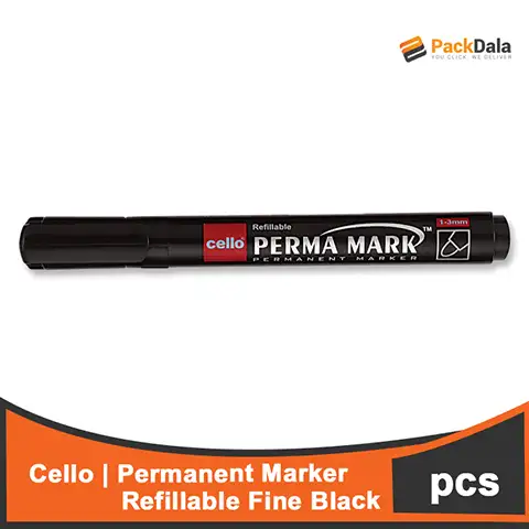 Picture of Marker Pen Cello Perma Mark Permanent Ref Fine Black 400pcsxcase