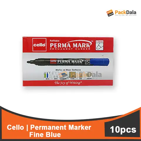 Picture of Marker Pen Cello Perma Mark Permanent Ref Fine Blue 400pcsxcase