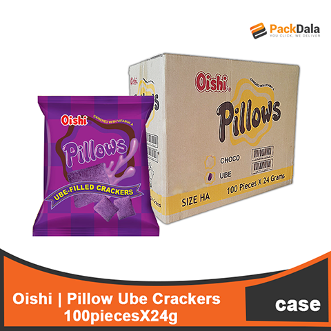 Picture of Oishi Pillows Ube Crackers 24gx10 CASE