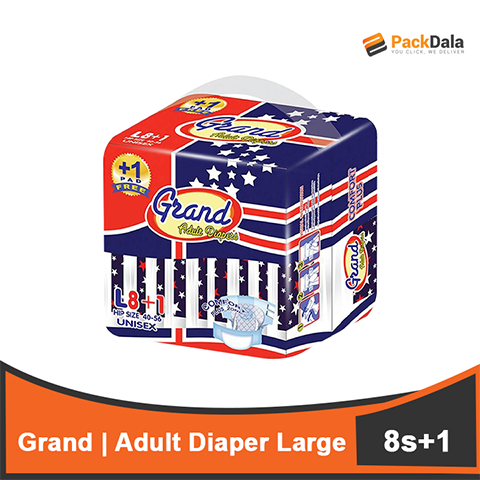 Picture of Grand Adult Diaper Large 8x8plus1